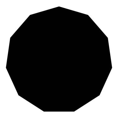 Çokgen Figürleri Geometri Düz Simgesi Beyaz Arkaplanda İzole Edildi