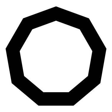 Çokgen Figürleri Geometri Düz Simgesi Beyaz Arkaplanda İzole Edildi