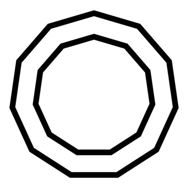 Çokgen Figürleri Geometri Düz Simgesi Beyaz Arkaplanda İzole Edildi