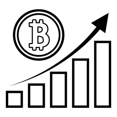 Kripto Para Birimi Bitcoin Para Düz Simgesi Beyaz Arkaplanda İzole Edildi
