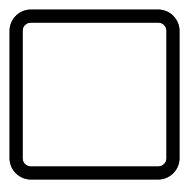 Kare Köşe Geometri Düz Simgesi Beyaz Arkaplanda İzole Edildi