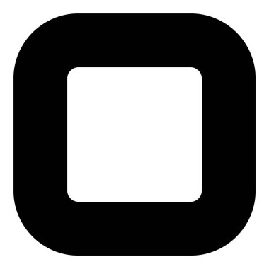 Kare Köşe Geometri Düz Simgesi Beyaz Arkaplanda İzole Edildi