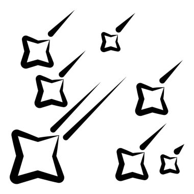 Yıldız Şelalesi Düz Simgesi Beyaz Arkaplanda İzole Edildi