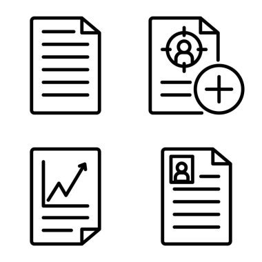 Doktor 1-2 Düz Simge Seti Beyaz Arkaplanda İzole Edildi