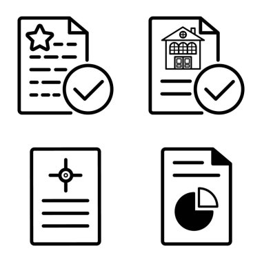 Doktor 1-2 Düz Simge Seti Beyaz Arkaplanda İzole Edildi