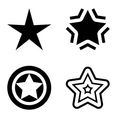 Yıldız Düz Simgesi Seti Beyaz Arkaplanda Ayrı Tutuldu