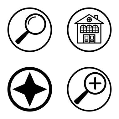 Daireler 1-2 Düz Simge Seti Beyaz Arkaplanda İzole Edildi