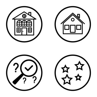 Daireler 1-2 Düz Simge Seti Beyaz Arkaplanda İzole Edildi