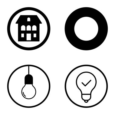 Daireler 1-2 Düz Simge Seti Beyaz Arkaplanda İzole Edildi