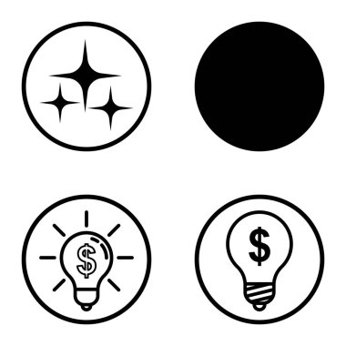 Daireler 1-2 Düz Simge Seti Beyaz Arkaplanda İzole Edildi