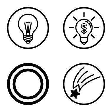 Daireler 1-2 Düz Simge Seti Beyaz Arkaplanda İzole Edildi