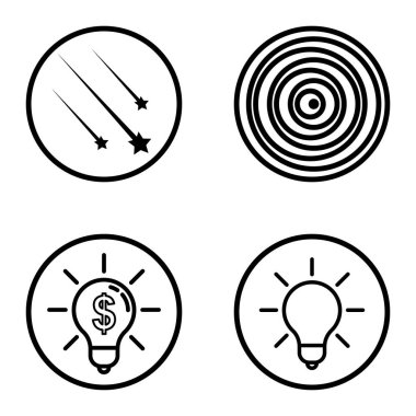 Daireler 1-2 Düz Simge Seti Beyaz Arkaplanda İzole Edildi