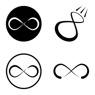 Sonsuz Düz Simge Seti Beyaz Arkaplanda İzole Edildi