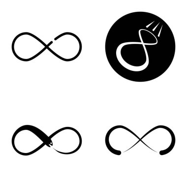 Sonsuz Düz Simge Seti Beyaz Arkaplanda İzole Edildi