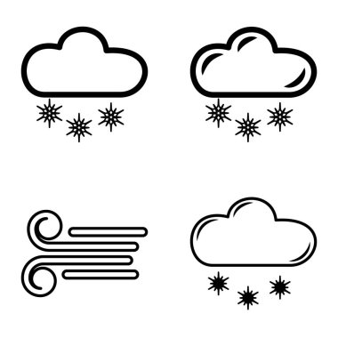 Hava Durumu Düz Simgesi Beyaz Arkaplanda İzole Edildi