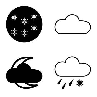 Hava Durumu Düz Simgesi Beyaz Arkaplanda İzole Edildi