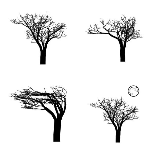 Baum Flat Icon Set Isoliert Auf Weißem Hintergrund — Stockvektor