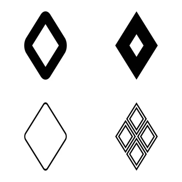 Rhombus Ploché Ikony Sada Izolované Bílém Pozadí — Stockový vektor