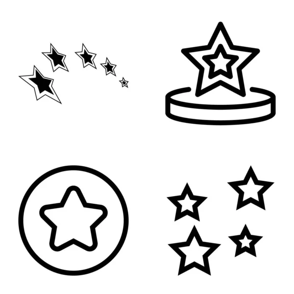 Stars1 2Starfall Flat Icon Set Isoliert Auf Weißem Hintergrund — Stockvektor