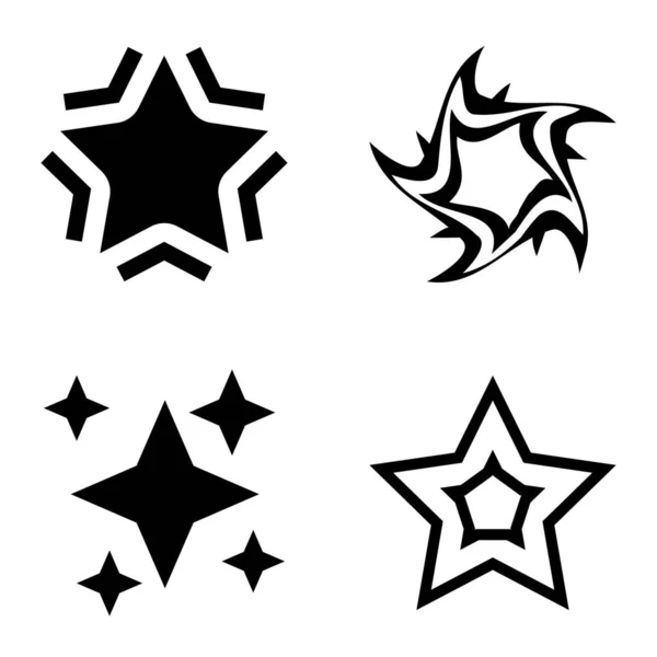 Gwiazdki1 2Starfall Płaska Ikona Zestaw Izolowany Białym Tle — Wektor stockowy