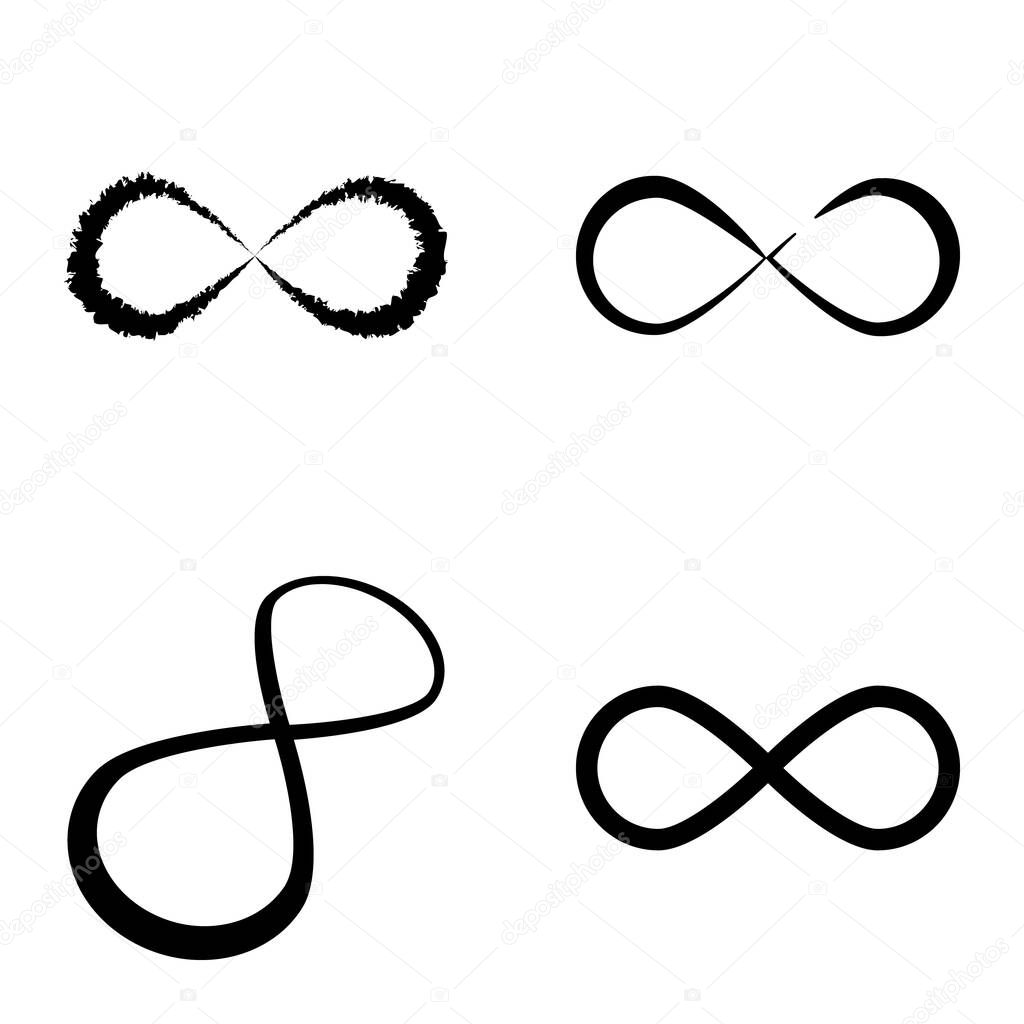 Infinity Flat Icon Set Isolated On White Background