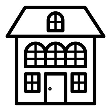 Ev Binası Ev Simgesi Beyaz Arkaplanda İzole Edildi