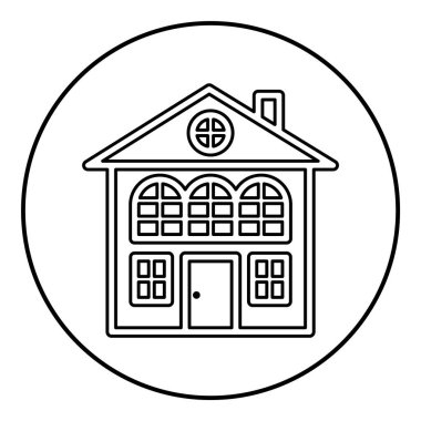 Ev Binası Ev Simgesi Beyaz Arkaplanda İzole Edildi