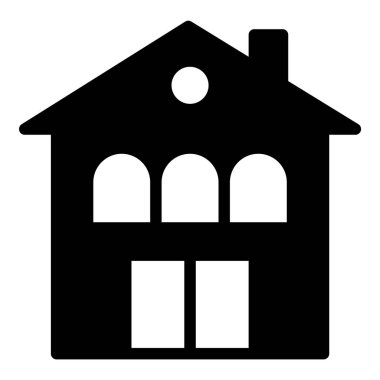 Ev Binası Ev Simgesi Beyaz Arkaplanda İzole Edildi