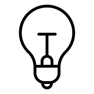 Ampul Fikri Düz Simgesi Beyaz Arkaplanda İzole Edildi