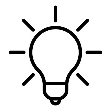 Ampul Fikri Düz Simgesi Beyaz Arkaplanda İzole Edildi