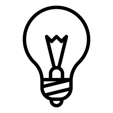 Ampul Fikri Düz Simgesi Beyaz Arkaplanda İzole Edildi