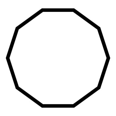 Çokgen Figürleri Geometri Düz Simgesi Beyaz Arkaplanda İzole Edildi