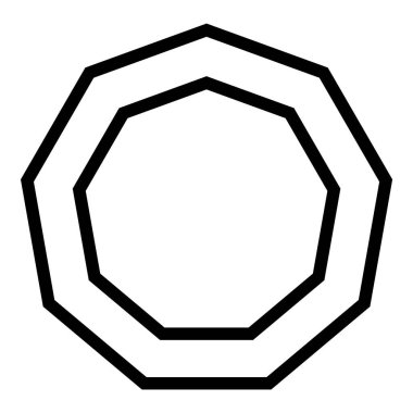 Çokgen Figürleri Geometri Düz Simgesi Beyaz Arkaplanda İzole Edildi