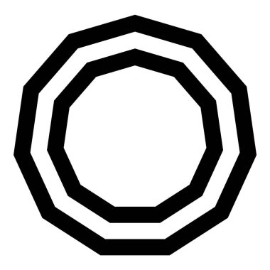 Çokgen Figürleri Geometri Düz Simgesi Beyaz Arkaplanda İzole Edildi