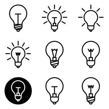 Ampuller Düz Simge Seti Beyaz Arkaplanda İzole Edildi