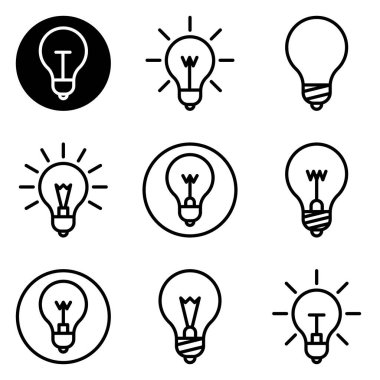 Ampuller Düz Simge Seti Beyaz Arkaplanda İzole Edildi