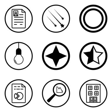 Daireler Düz Simge Seti Beyaz Arkaplanda İzole Edildi