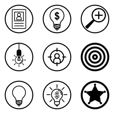 Daireler Düz Simge Seti Beyaz Arkaplanda İzole Edildi