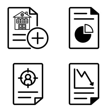 Doktor 1-2 Düz Simge Seti Beyaz Arkaplanda İzole Edildi