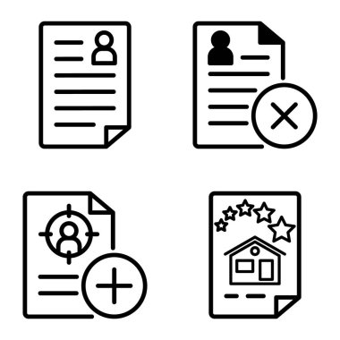 Doktor 1-2 Düz Simge Seti Beyaz Arkaplanda İzole Edildi