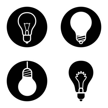 Ampuller 1-3 Düz Simge Seti Beyaz Arkaplanda İzole Edildi