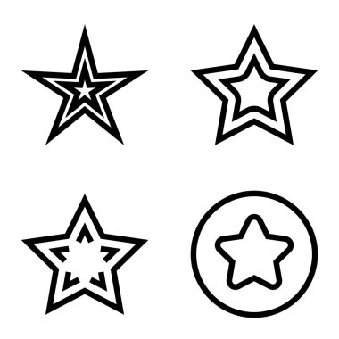 Yıldız Düz Simgesi Seti Beyaz Arkaplanda Ayrı Tutuldu