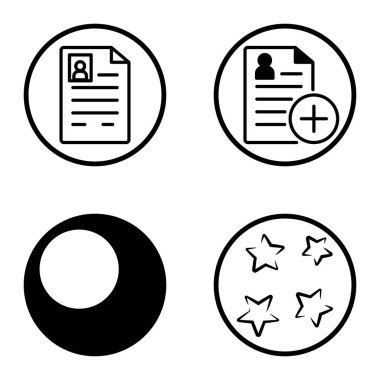 Daireler 1-2 Düz Simge Seti Beyaz Arkaplanda İzole Edildi