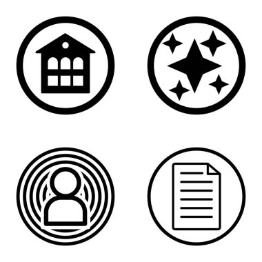 Daireler 1-2 Düz Simge Seti Beyaz Arkaplanda İzole Edildi