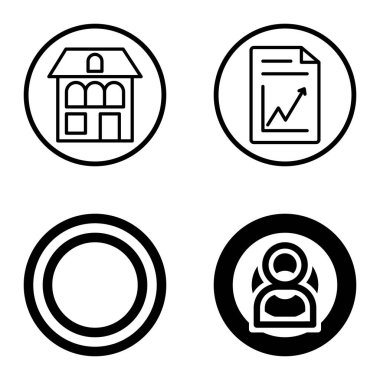 Daireler 1-2 Düz Simge Seti Beyaz Arkaplanda İzole Edildi