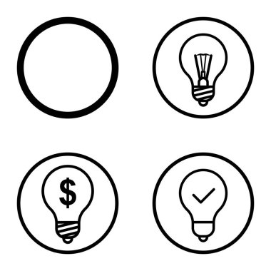 Daireler 1-2 Düz Simge Seti Beyaz Arkaplanda İzole Edildi