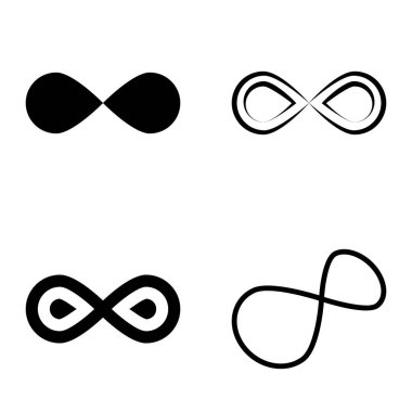 Sonsuz Düz Simge Seti Beyaz Arkaplanda İzole Edildi