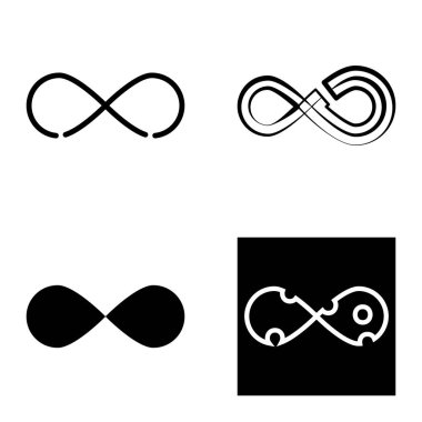 Sonsuz Düz Simge Seti Beyaz Arkaplanda İzole Edildi