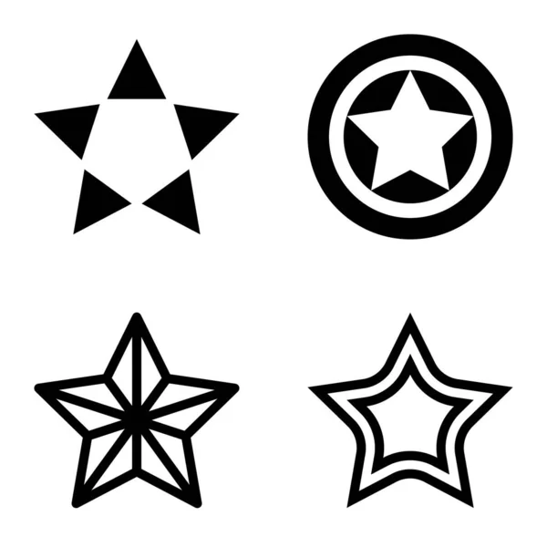Gwiazdy Płaski Zestaw Ikon Izolowany Białym Tle — Wektor stockowy