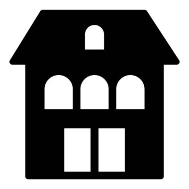 Ev Binası Ev Simgesi Beyaz Arkaplanda İzole Edildi